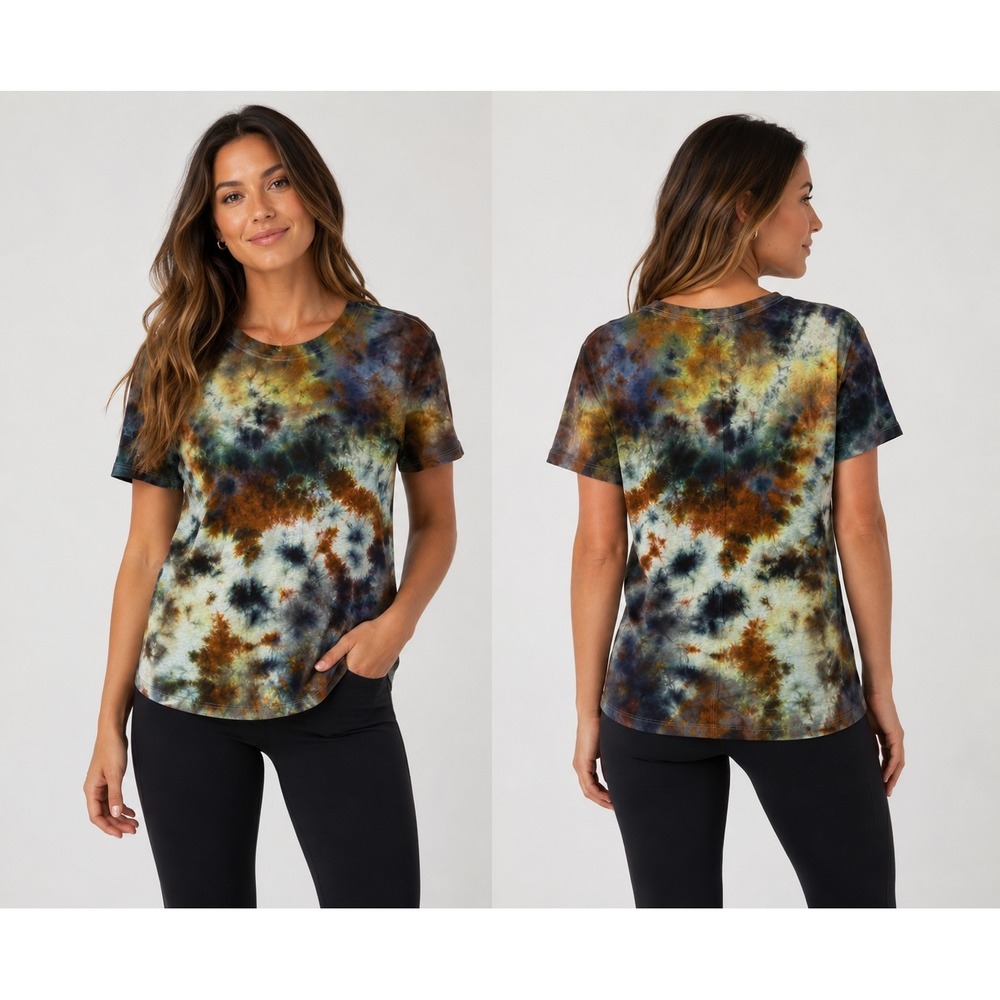 Lululemon Love Tee T-Shirt Womens 10/12 Multicolor Custom Ice Dye Short Sleeve